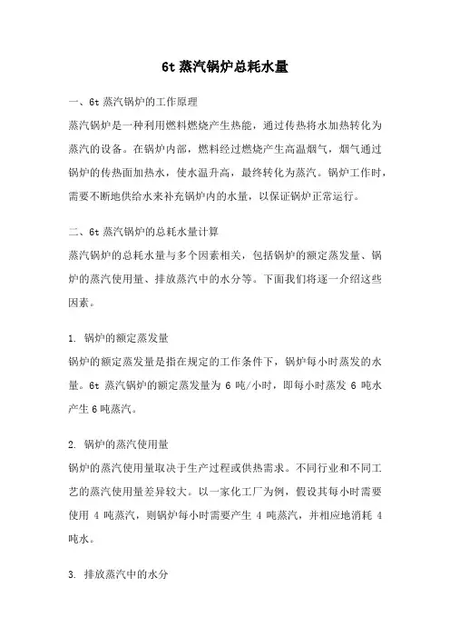 6t蒸汽锅炉总耗水量