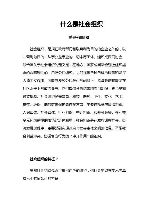 什么是社会组织