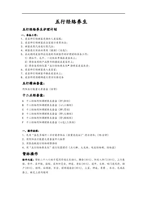 五行经络养生套盒手法操作流程