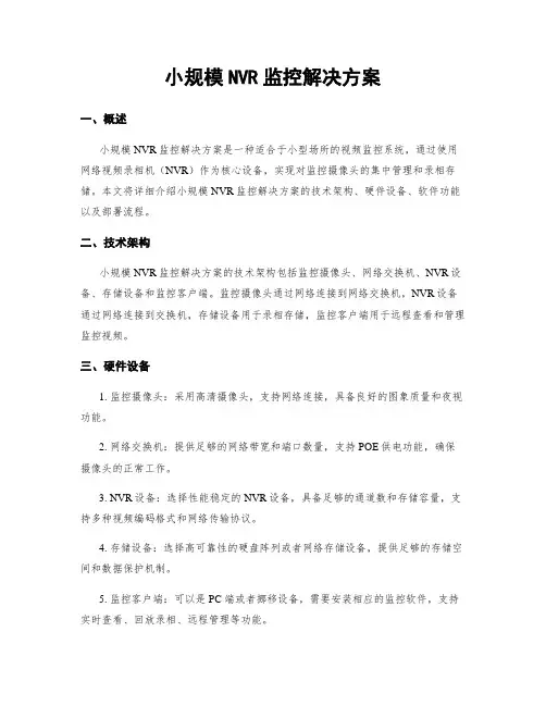 小规模NVR监控解决方案