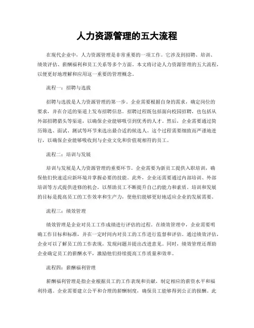 人力资源管理的五大流程