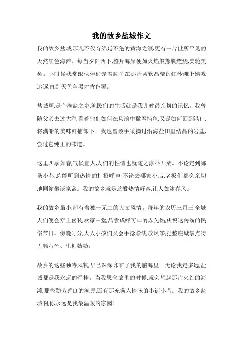 我的故乡盐城作文