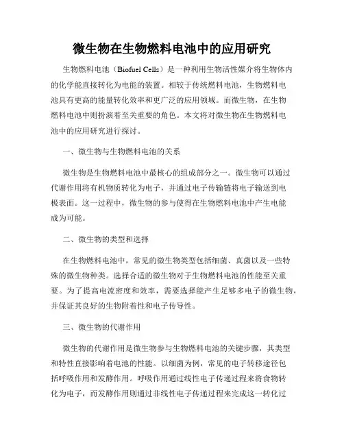 微生物在生物燃料电池中的应用研究