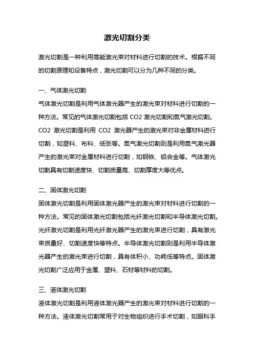 激光切割分类