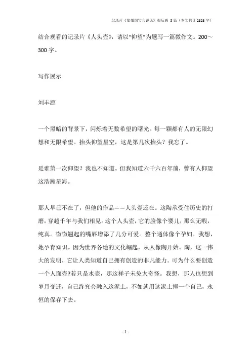 纪录片《如果国宝会说话》观后感 5篇