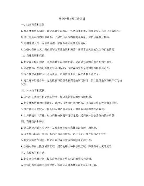 林业护林年度工作计划