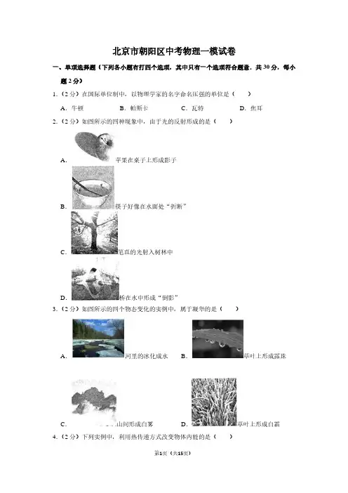 北京市朝阳区中考物理一模试卷