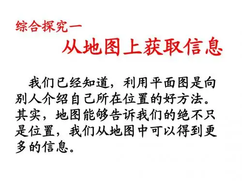 综合探究一 从地图上获取信息