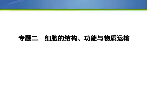 《导与练》版高考生物二轮复习课件：第一部分 专题突破 专题二细胞的结构、功能与物质运输 