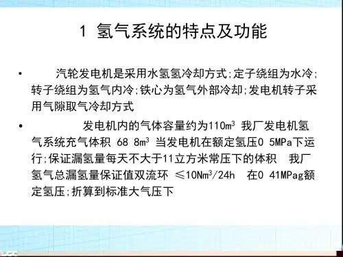 电厂发电机氢气冷却系统