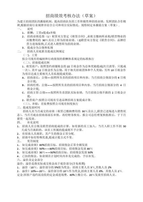 招商绩效考核办法