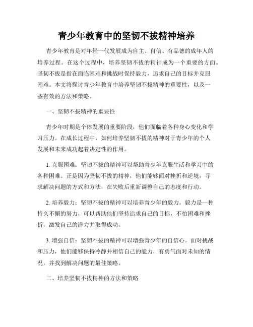 青少年教育中的坚韧不拔精神培养