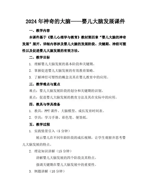 2024年神奇的大脑——婴儿大脑发展课件