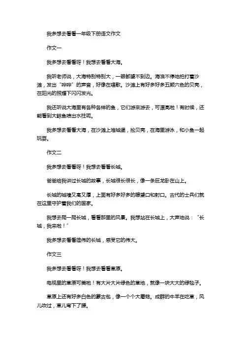 我多想去看看一年级下册语文作文