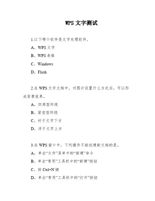 WPS文字测试