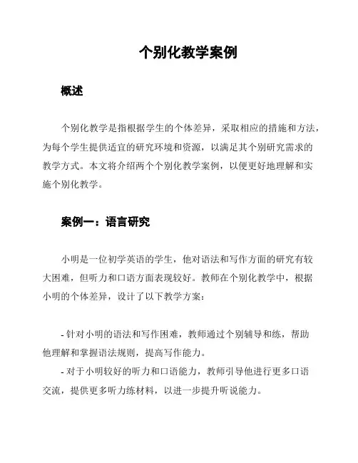 个别化教学案例