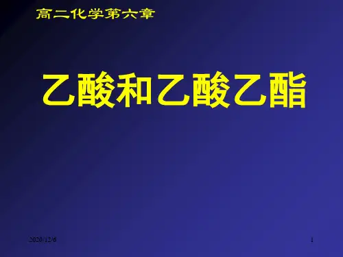 乙酸和乙酸乙酯精品PPT教学课件