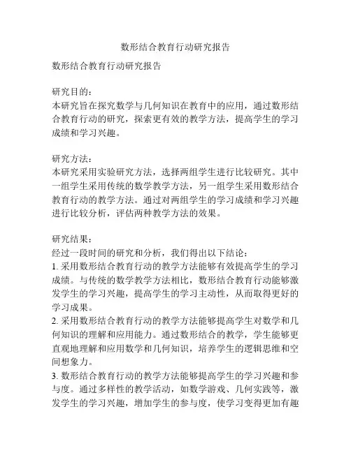 数形结合教育行动研究报告