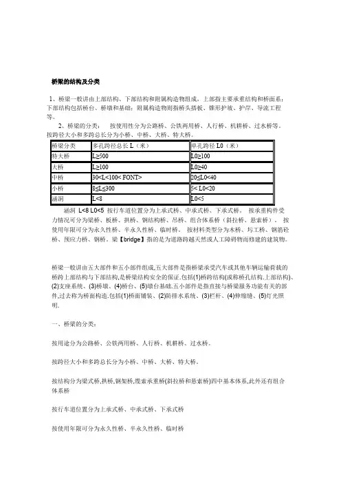 桥梁的结构及分类(最新整理)