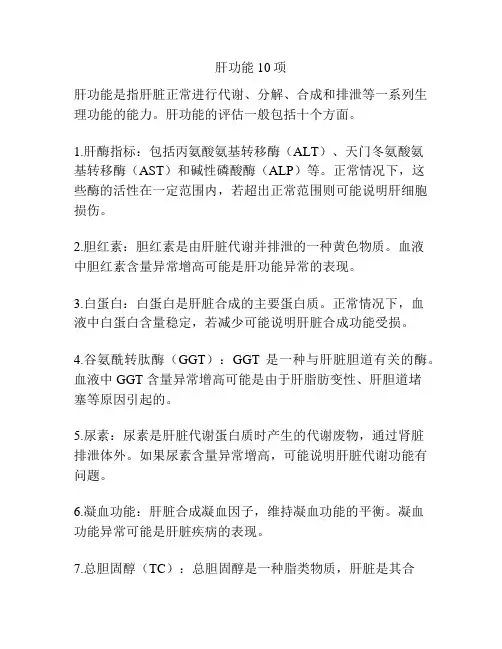 肝功能10项