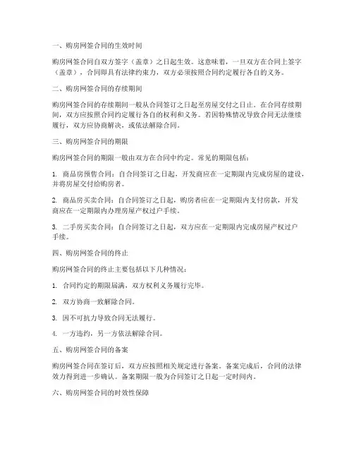 购房网签合同时效