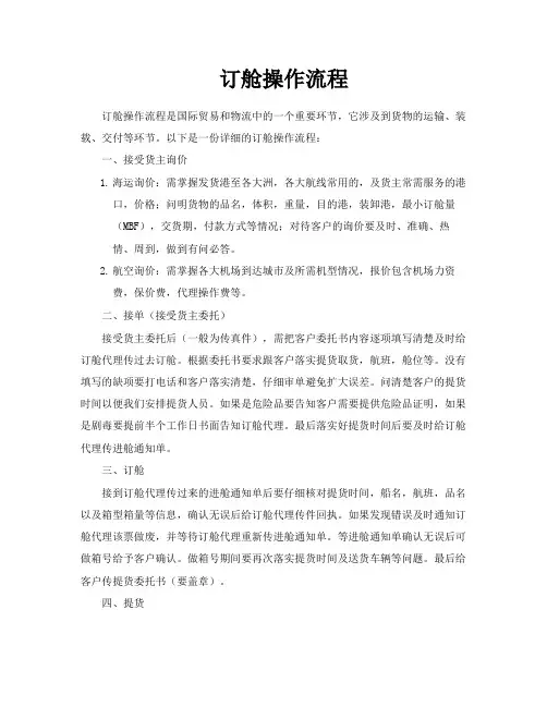 订舱操作流程