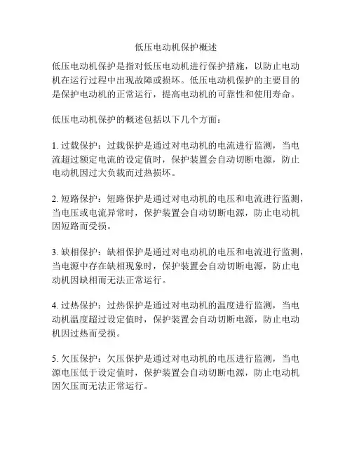 低压电动机保护概述
