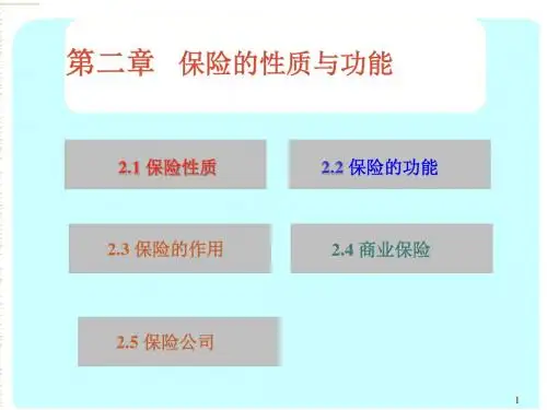第二章保险的性质与功能ppt课件