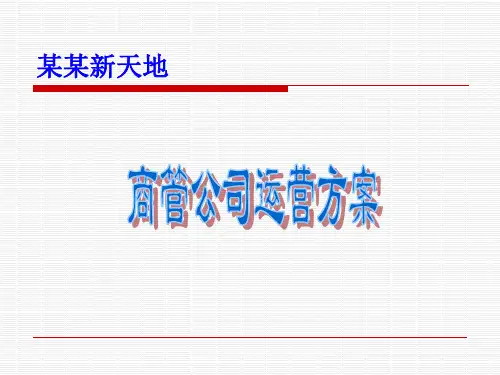 购物中心运营方案ppt课件