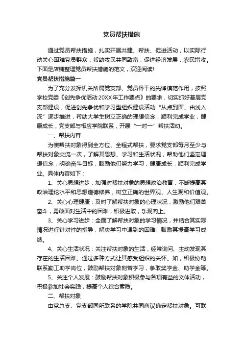 党员帮扶措施