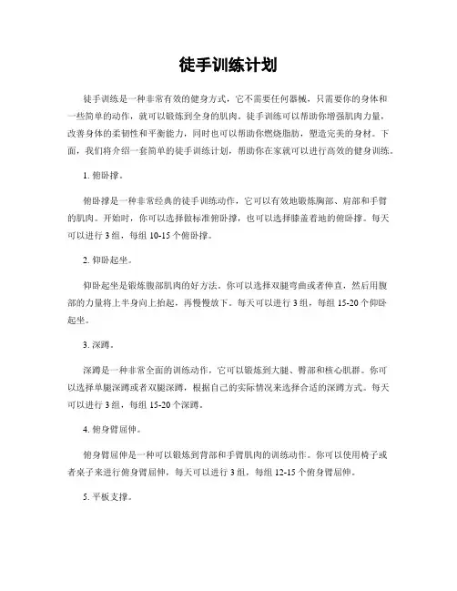 徒手训练计划