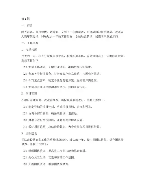 商务人的年度总结(3篇)