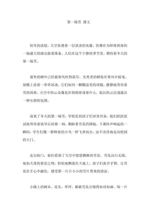 1、第一场雪 