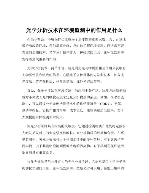 光学分析技术在环境监测中的作用是什么