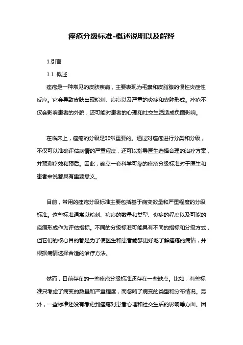 痤疮分级标准-概述说明以及解释