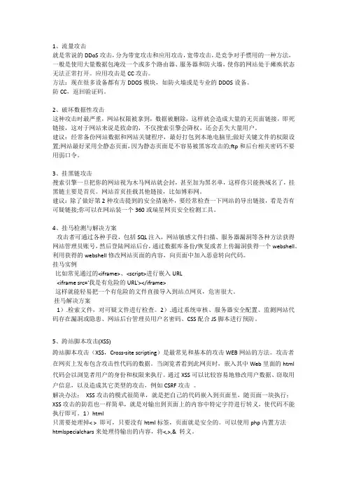 常见站点攻击和处理方法