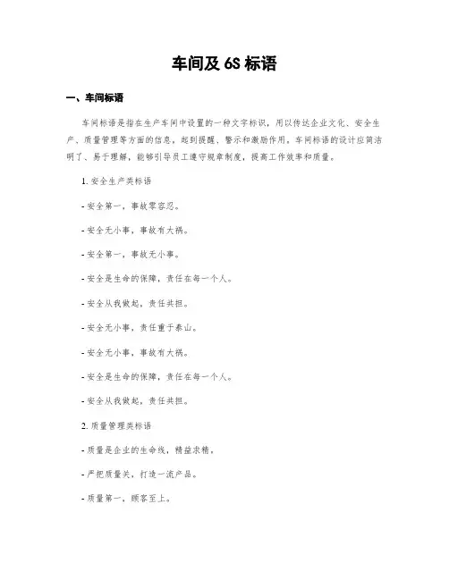 车间及6S标语