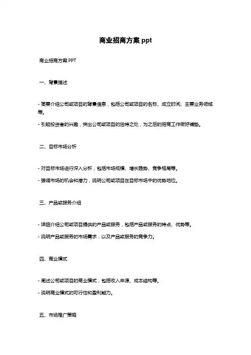 商业招商方案ppt