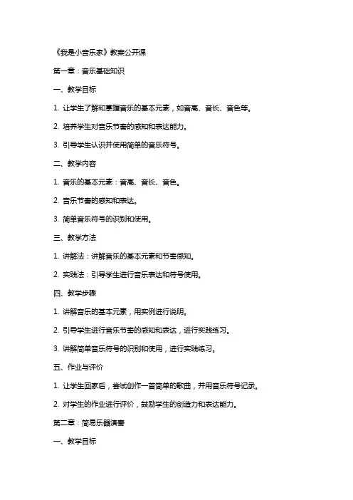 《我是小音乐家》教案公开课