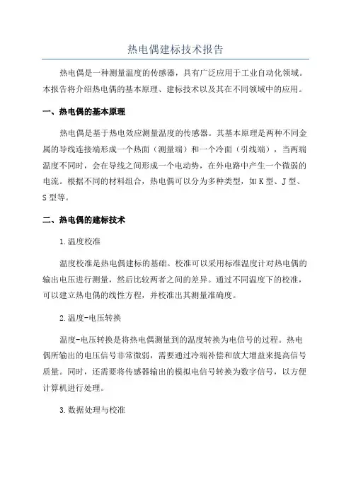 热电偶建标技术报告
