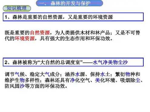 森林、湿地的开发与保护知识讲解-2022年学习资料