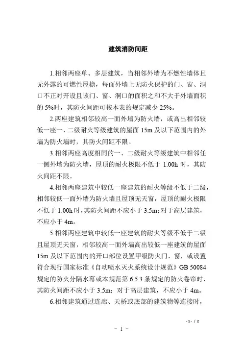 建筑消防间距