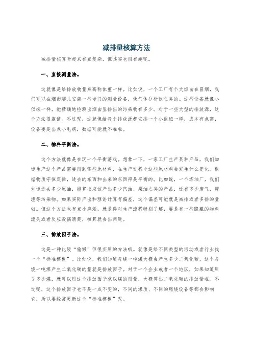 减排量核算方法