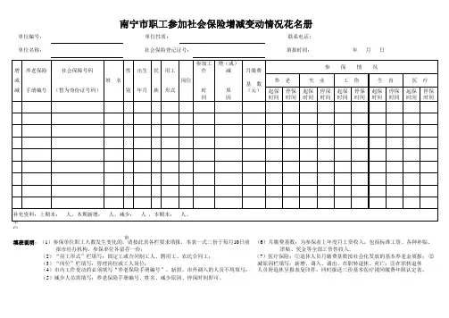 社会保险人员增减表