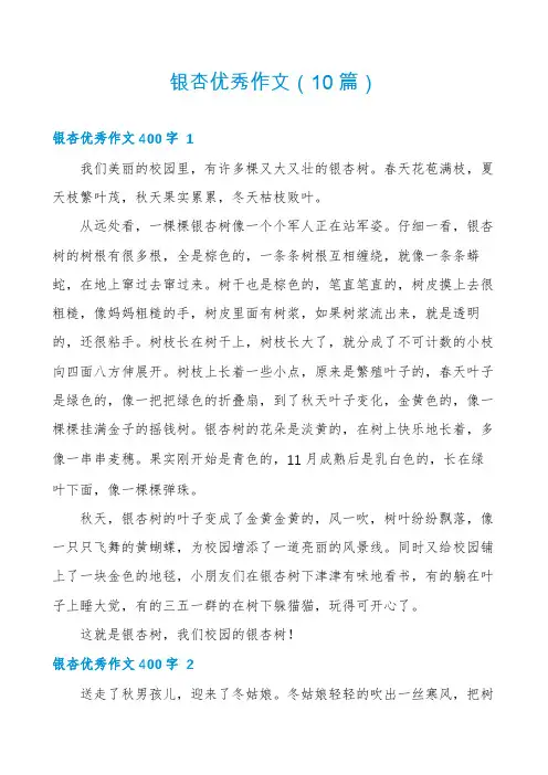 银杏优秀作文(10篇)