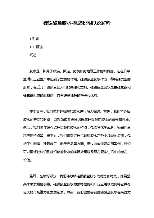 硅铝酸盐胶水-概述说明以及解释