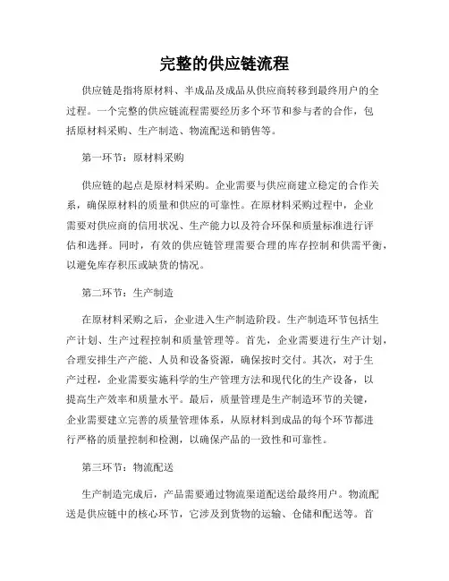 完整的供应链流程