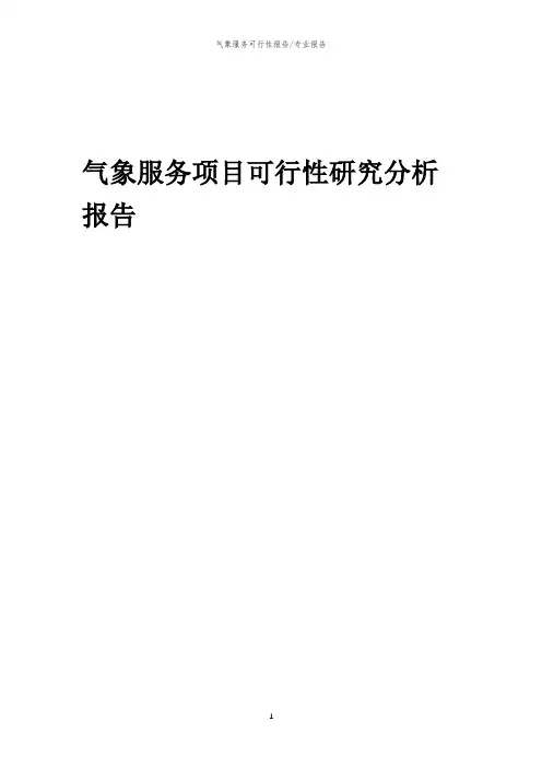 【可行性报告】2023年气象服务项目可行性研究分析报告