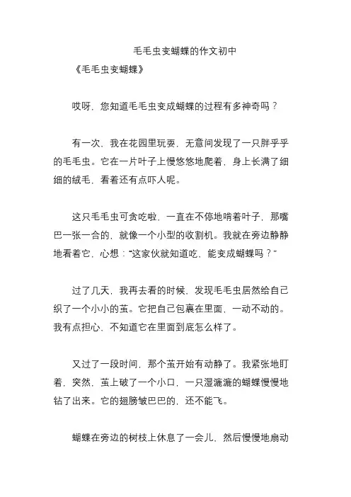 毛毛虫变蝴蝶的作文初中