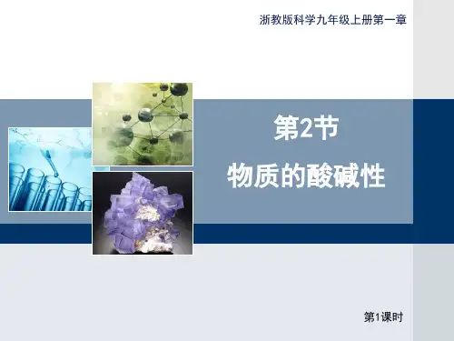 最新浙教版九年级上册科学《物质的酸碱性》第一课时优秀课件
